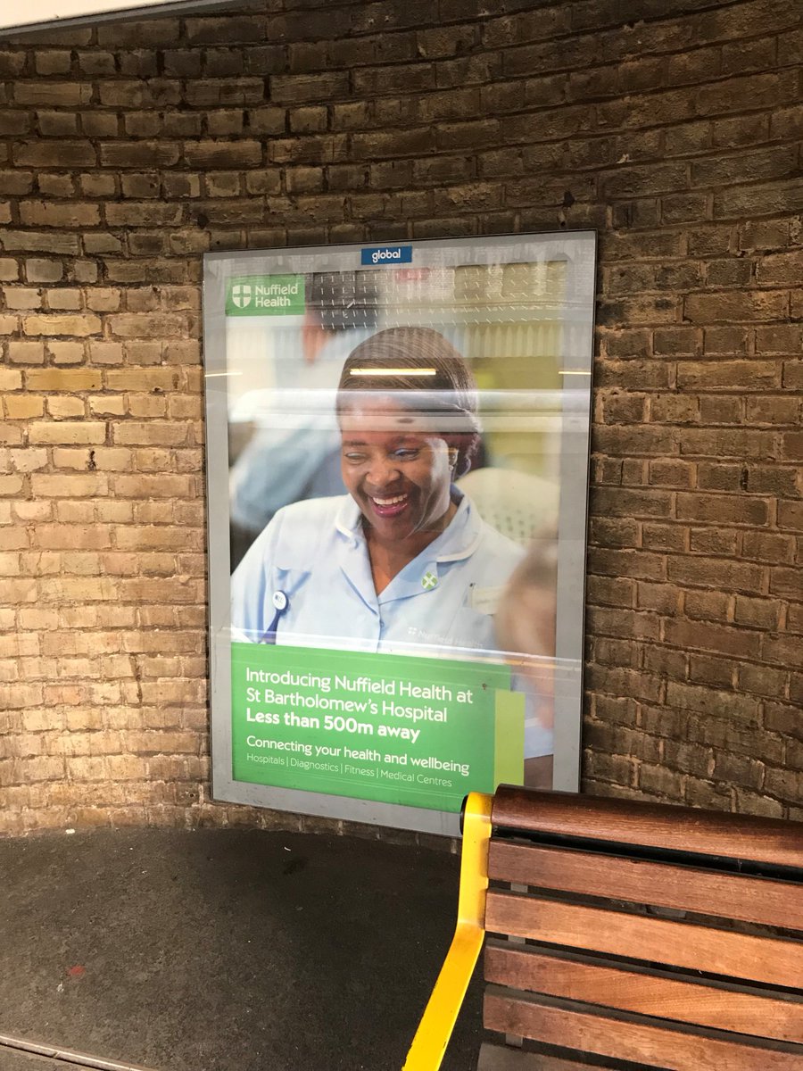 emc_uk's tweet photo. We've taken over Barbican Station to celebrate the opening of @NuffieldHealth's new gym opposite the station and their first London hospital, 'Nuffield Health at St. Bartholomew's', creating a health and wellbeing campus in Central London. Amazing work, go check it out! #OOH https://t.co/Zgr3ASEz45