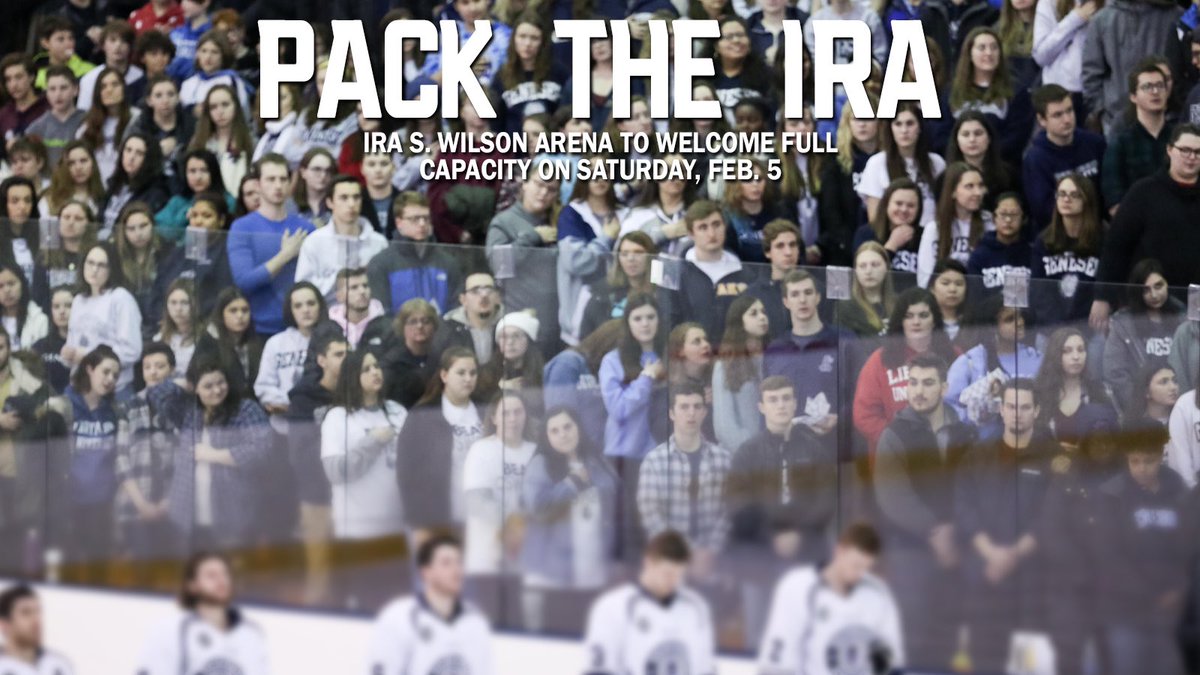 GeneseoHockey's tweet photo. We are back to FULL CAPACITY… Spread the word &amp; see you 2/5 at 7pm. Doors open at 5:30pm. Full ticket details courtesy of @GeneseoKnights at: https://t.co/7SmEyEJoFB (READ) *Pre-sale tickets available 2/5, 9:30am-12:30pm in the Sawyer Room (Merritt Building). Let’s #PacktheIRA! https://t.co/ataW67Rpl8