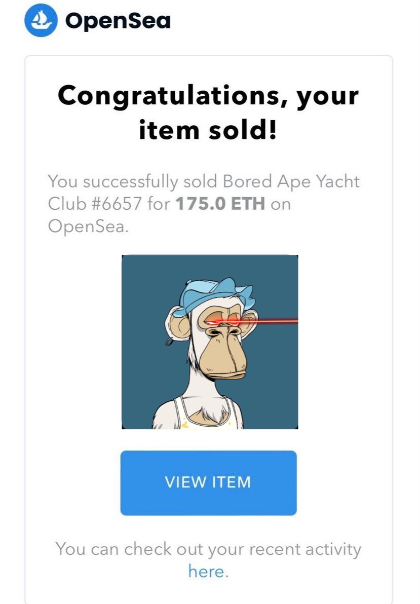 I am still in SO MUCH SHOCK rn!  Having a hard time writing this thats how much SHOCK I'm in that I just sold my #NFT #BAYC #ETH for almost half a mil! 

Due to this high amount of shock i'm not thinkin straight! So I am giving away $5,000 to one of you who retweets and follows!