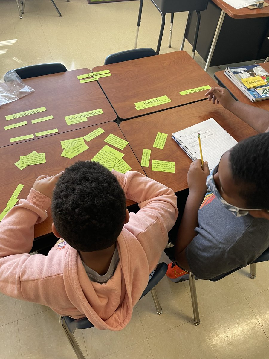 MaryLevy_OCPS's tweet photo. Thanks @PauleHannah @ Tangelo Park for your willingness to collaborate to help kids! I was able to do the weather factors sort with a few students yesterday. We examined errors in reasoning &amp; then did the sort again to work on retrieving the information we talked about! @CDLocps https://t.co/rAEXg2Kcgj