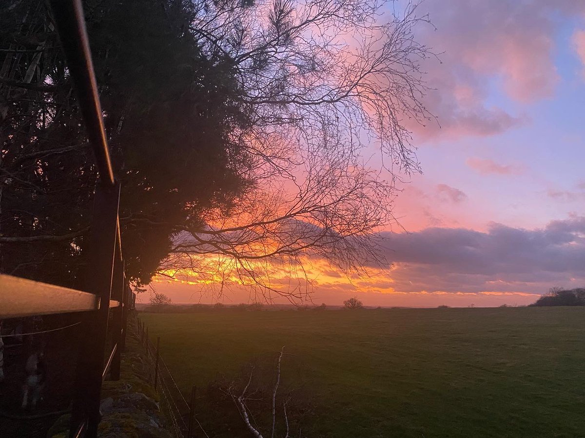 Tonight’s sunset from my garden towards Hough on the Hill
