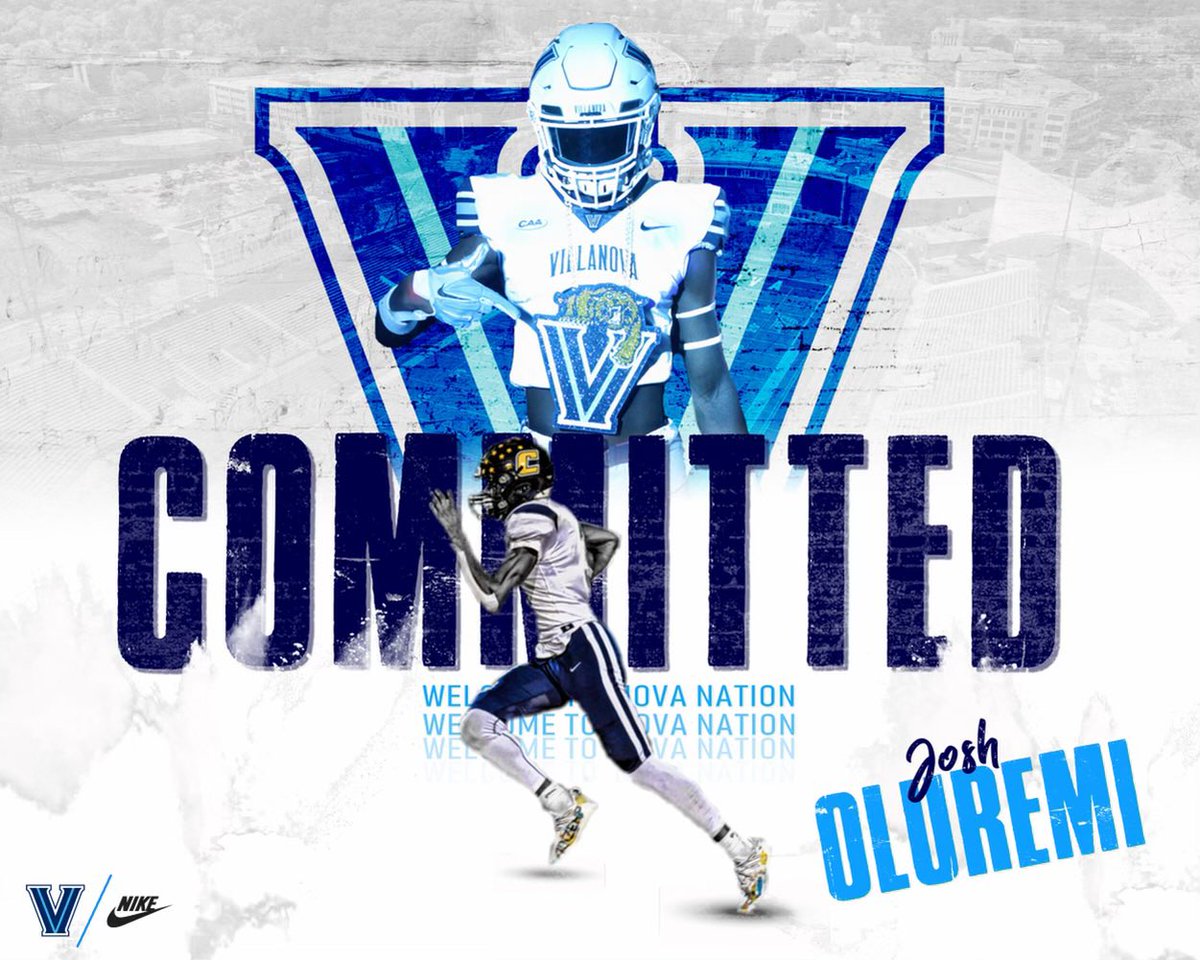 JoshuaOluremi's tweet photo. All glory to God! Extremely blessed and excited to announce that I committing to Villanova! \\\/// ✌🏾 #TapTheRock @NovaFootball @coachferranteVU @CoachLang22 @CoachPagan @CoachPatCrowley @jlatunji7 @Coloniafootball @coachTRroarty @coloniahssports @TennyAdewusi https://t.co/YDx0QJQmoE