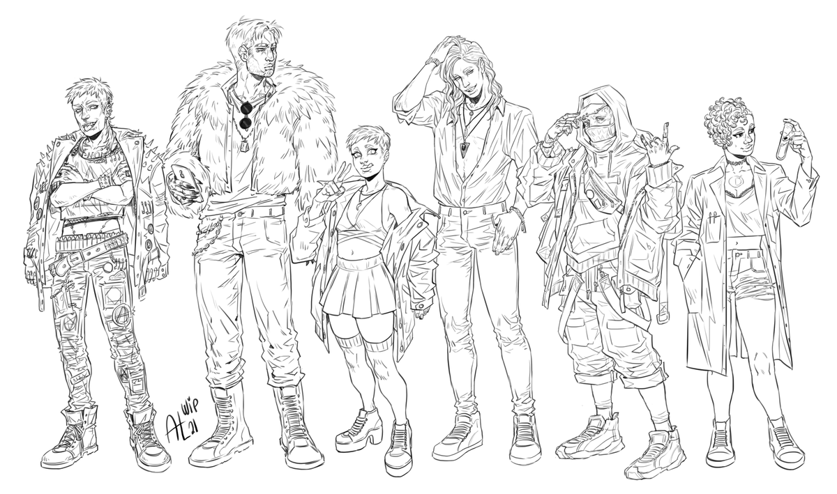 a lot more #characterdesign -s but they are all vamps (or ghouls!)🦇🩸 #vtm 