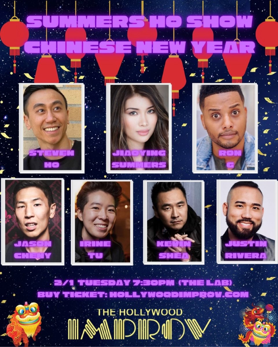 HollywoodImprov's tweet photo. 7:30 in The Lab The Summers Ho Show Chinese New Year featuring @steveioe @JiaoyingSummers @ComedianRonG @jasoncheny @irene_tu #kevinshea &amp; @JUSTINRIVERA https://t.co/MnDRdGj8bh #hollywoodimprov #comedy https://t.co/4jOXUeZYTs