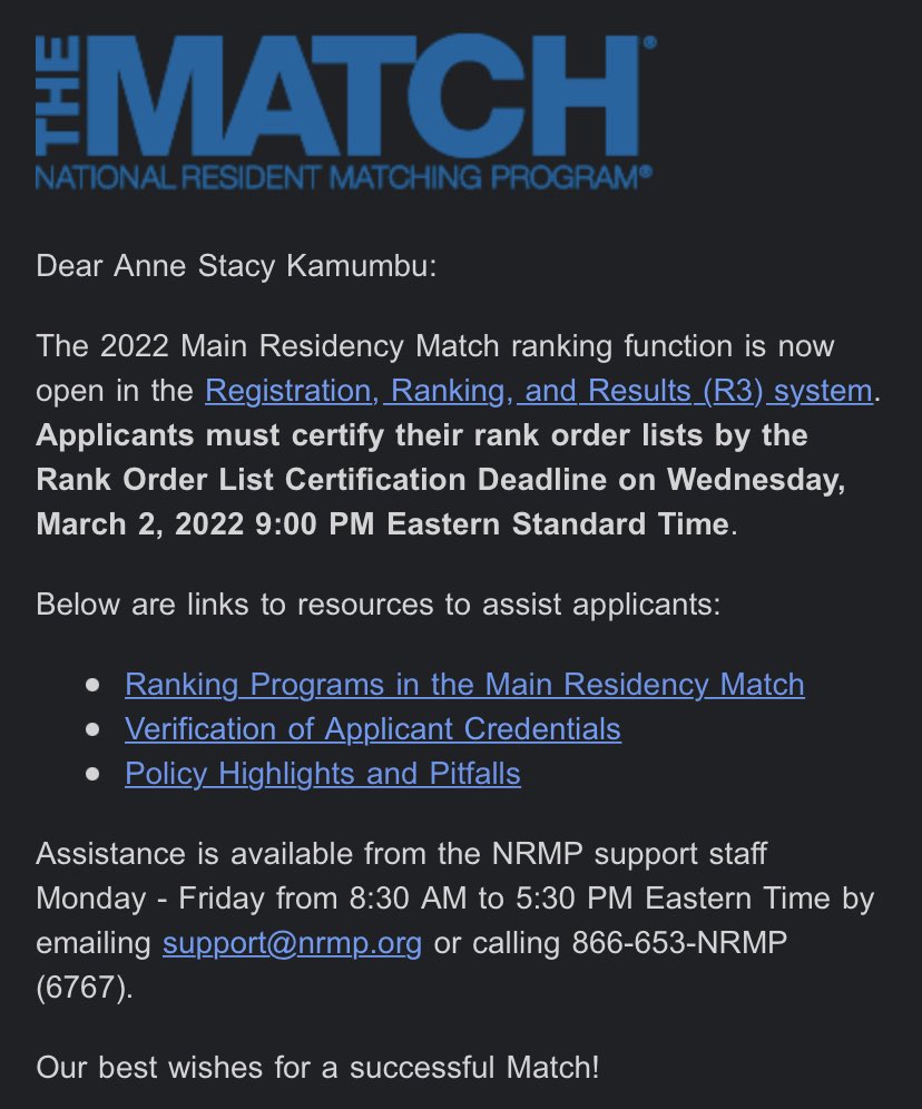 After the initial panic has worn off (with many more to come I assume)!  Any tips or suggestions on the ranking process would be greatly appreciated!  
#MedTwitter #obgyn