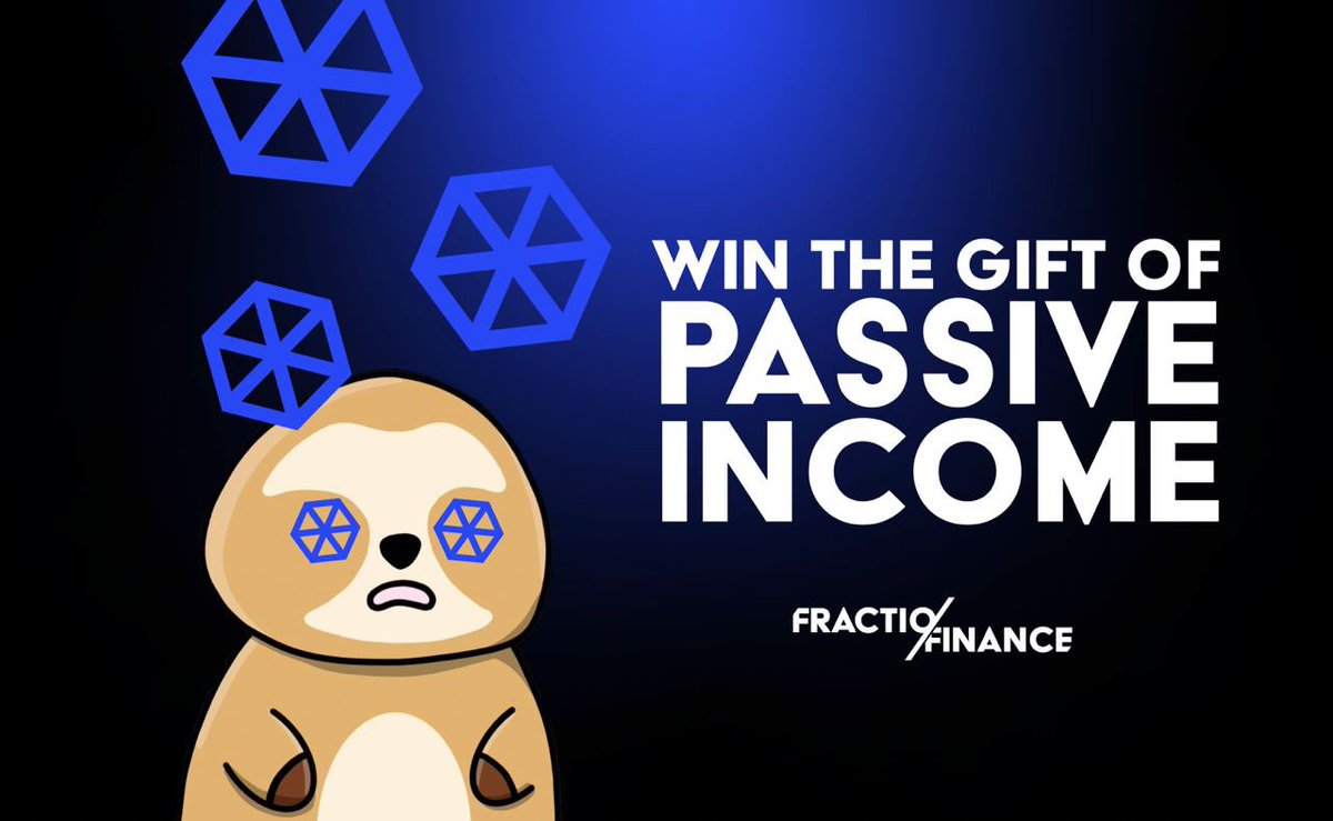 💙 Win the gift of passive income! 💙 

Our friends <a href="/FractioFinance/">Fractio Finance</a> <a href="/fungibles3/">Fungibles3</a> have given us 10 NFTs to giveaway to the Lucky Sloth community!

✅  Like + RT
✅  Follow us and <a href="/FractioFinance/">Fractio Finance</a>
✅  Tag 2 friends

At least 8 of the winners will be Sloth holders.

More info below ⬇️
