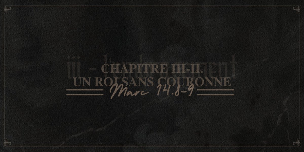 tw : mort, suicide, addictions [drogues | jeux | alcool]
⠀
⠀⠀⠀⠀⠀⠀⠀⠀⠀⠀ ⠀ ❝ 𝐂𝐇𝐀𝐏𝐓𝐄𝐑 𝐈𝐈𝐈-𝐈𝐈.❞

𝐔𝐍 𝐑𝐎𝐈 𝐒𝐀𝐍𝐒 𝐂𝐎𝐔𝐑𝐎𝐍𝐍𝐄,
𝗠𝗔𝗥𝗖 𝟭𝟰:𝟴-𝟵 — 𝕰𝖒𝖒𝖆𝖓𝖚𝖊𝖑.

⠀⠀⠀Poussière d'étoiles, jadis semée
⠀⠀⠀sous nos prunelles amoureuses.
⠀⠀