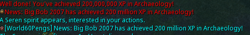 BigBob2007's tweet photo. Managed to got 200M in Archaeology. And a Seren Spirit https://t.co/Uxv1Tmd6K2
