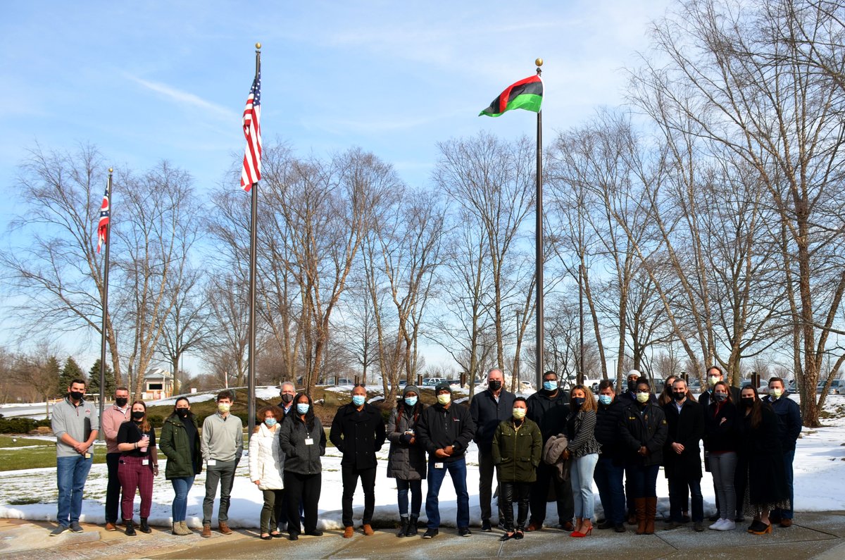 cardinalhealth's tweet photo. Today we raised the Pan-African Flag at our global headquarters in Dublin, Ohio. We're proud to recognize #BlackHistoryMonth and the many contributions from the Black Community both past and present. https://t.co/uQJdx2HpBO