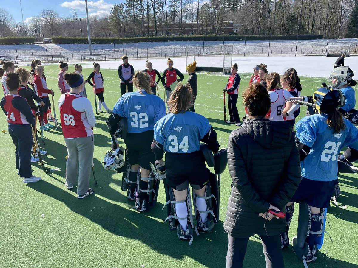 PhilEdwardsFH's tweet photo. After a weather induced false start last week it was good to get the 2022 @USAFieldHockey Junior High Performance program underway w/ women’s U21 &amp; Development Team selection camps over the weekend. Just(!) far enough south to be bombogenesis-free!

#jhp2022 #fieldhockey #hockey https://t.co/Gr1yeJVEPd