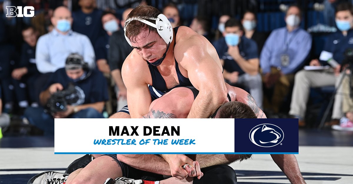 🤼 🏅 The #B1GWrestle weekly awards are in! Wrestler of the Week: Max Dean of @pennstateWREST Scored 8 unanswered points in the third period for a 8-3 win over No. 4 Jacob Warner of Iowa, clinching Penn State's 19-13 dual meet victory Full Release 🗞 ➡️ bit.ly/3ojsyq6