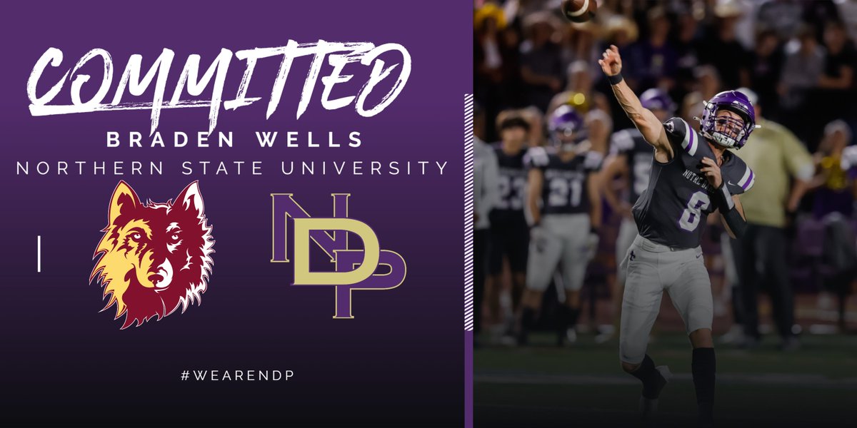 NDP_Athletics's tweet photo. FOOTBALL // Notre Dame Prep quarterback Braden Wells has committed to play football at Northern State University in Aberdeen, S.D. The Wolves play in the NCAA Division II Northern Sun Intercollegiate Conference. 

Release: https://t.co/InvOWsMDN5

📷 @NDHarv85 https://t.co/uckEA7mMGl