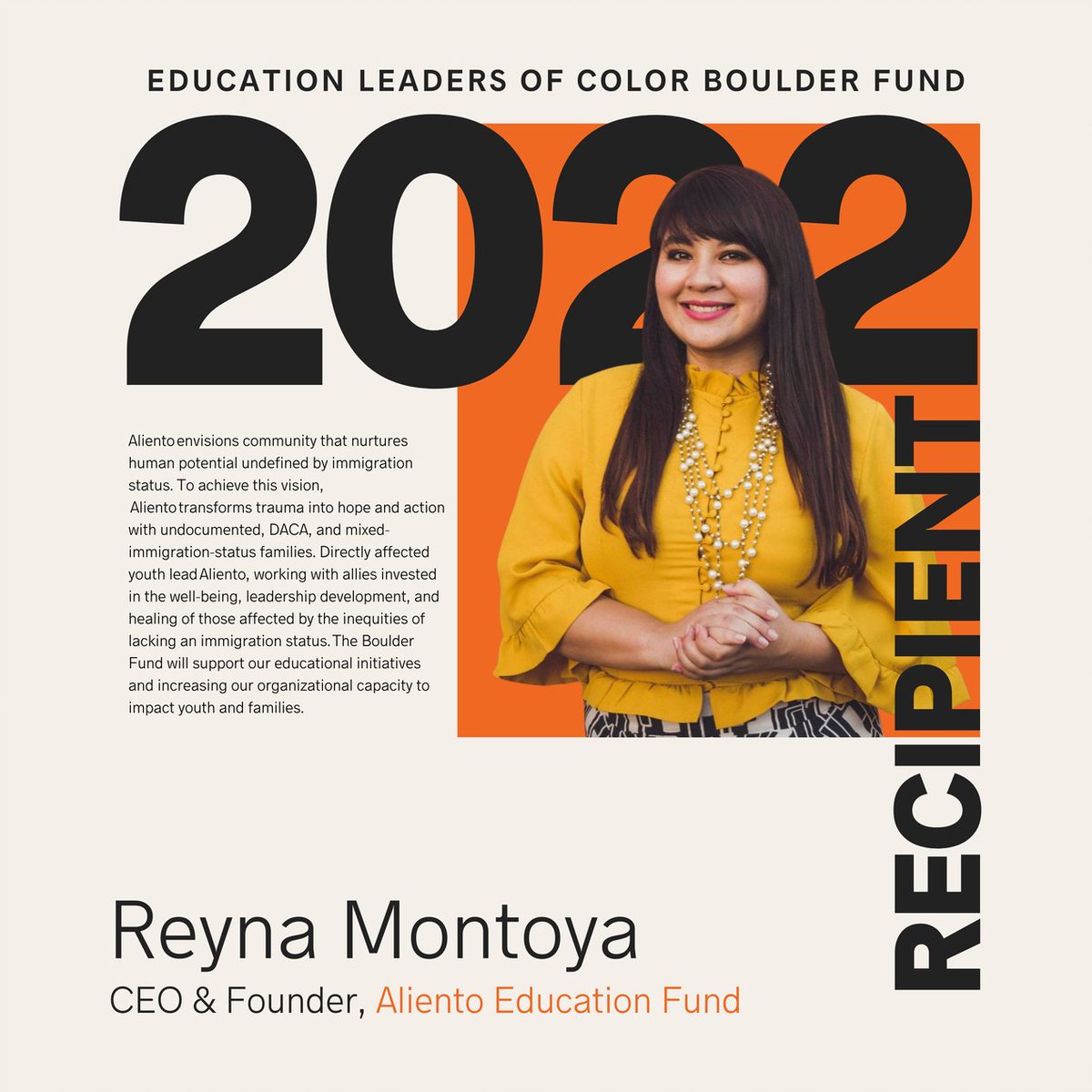 ReynaEMontoya's tweet photo. 🎉ICYMI: @WeAreEdLoC #EdLoCBoulderFund awards new grants for innovations by leaders of color. I’m thrilled to be counted among 12 changemakers who won six-figure grants for supporting youth of color. S/O to @alientoaz for leading on #EdEquity🔥 More here: https://t.co/a4N70kudGf https://t.co/sVQFqFvVqu