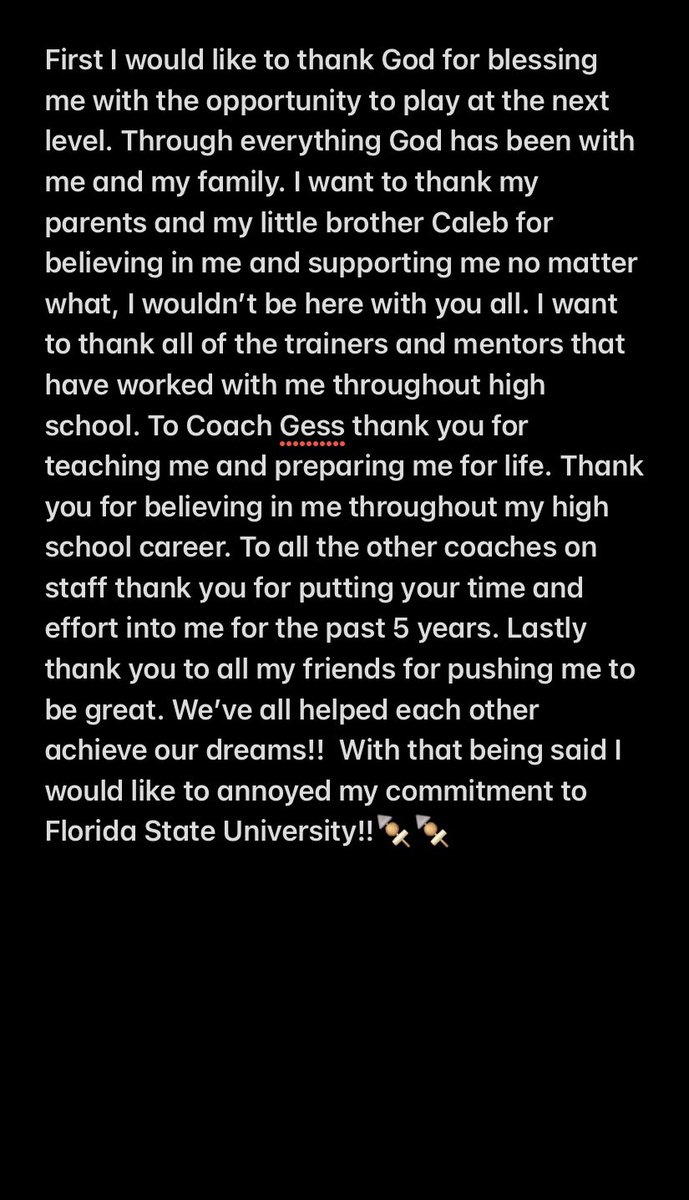 Smoketheegoat's tweet photo. Committed‼️Go Noles🍢🍢@therealkwat @Coach_Norvell @Noles247 @lets_go_noles @Coach_MWoodson @ChuckCantor @ELCAFootball https://t.co/IVy146tDDf