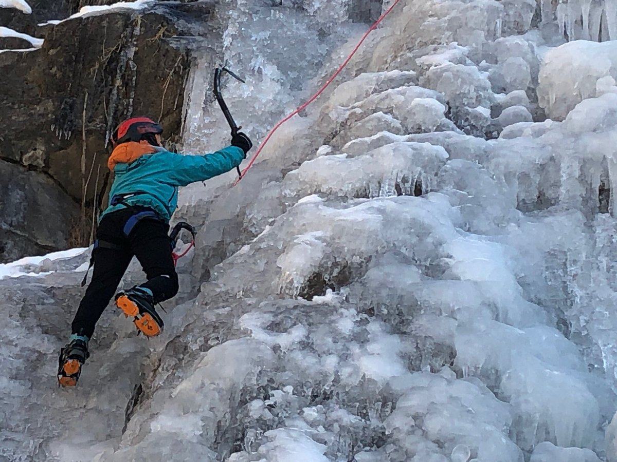 Ice climbing at age 12 - what will he be doing when he’s 18??!! #iceclimbing #climb #rock #winter