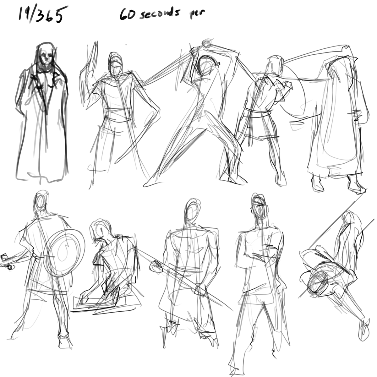 gesture sketches 60 seconds from stream 