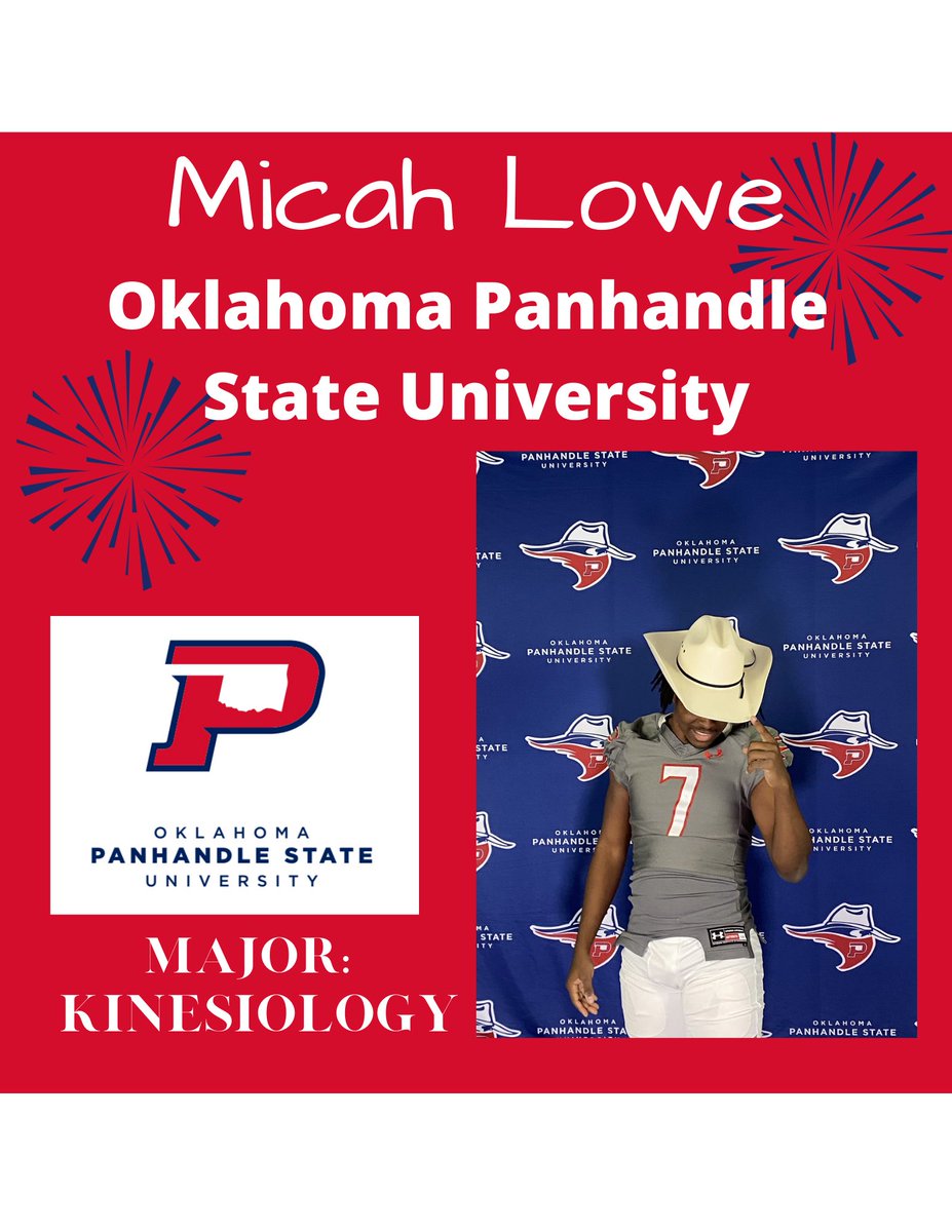 SHS_Mustangs's tweet photo. Congratulations to Senior Micah Lowe who has been accepted to Oklahoma Panhandle State University!  He will major in Kinesiology.  We are super proud of this Mustang! https://t.co/u2B4CdICFM