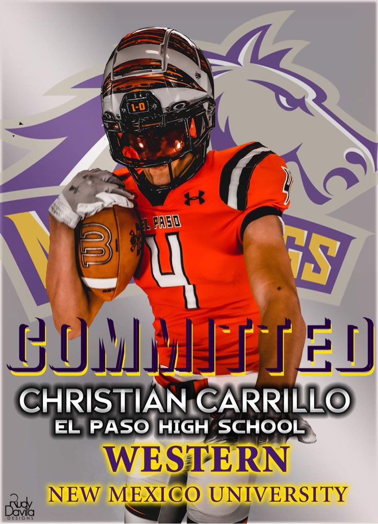 ElPasoFB's tweet photo. Proud of @ChristianCarr__ on his commitment to @WNMUFootball 

#DigInTigers | #Foundation21 | #txhsfb https://t.co/G16RsZPvH9