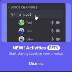 VenoxNet's tweet photo. You may have noticed that Discord has added an activities button. However, this doesn't mean Venox will be removing the "/activities" command.
The button will only be available for 3 months and not all of the activities are available.
But, you can use Venox for any activity!😮🥳 https://t.co/jLLuq35MEd