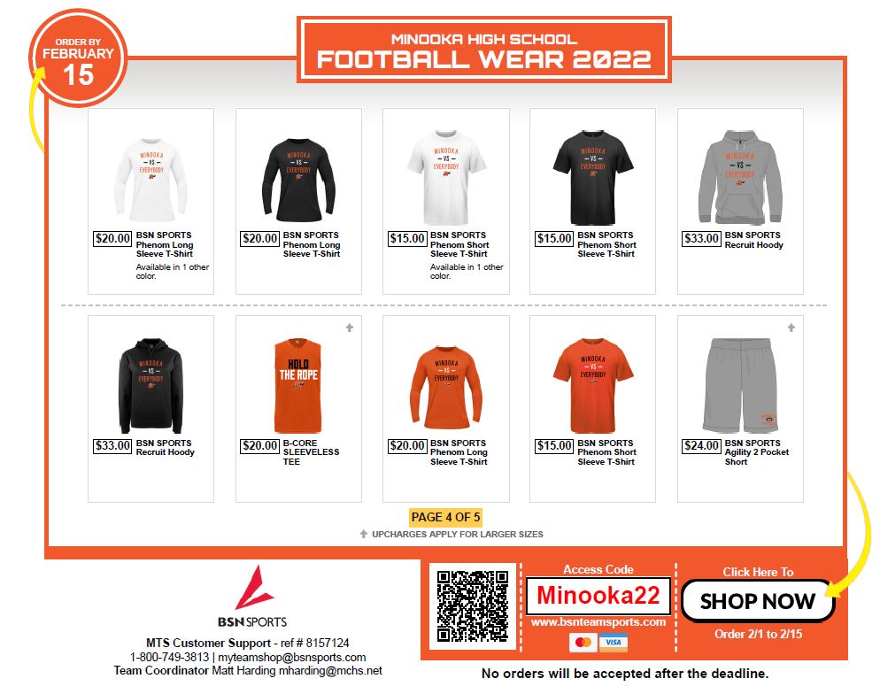 Minooka_Indians's tweet photo. Minooka Football's Winter Team Shop has opened.  All orders are due by Feb. 15th.  All purchases help support Minooka Football. https://t.co/iCNEvNWWOA
#WinterGear #ShopFast #NewArrivials https://t.co/SVFgBE6ar2