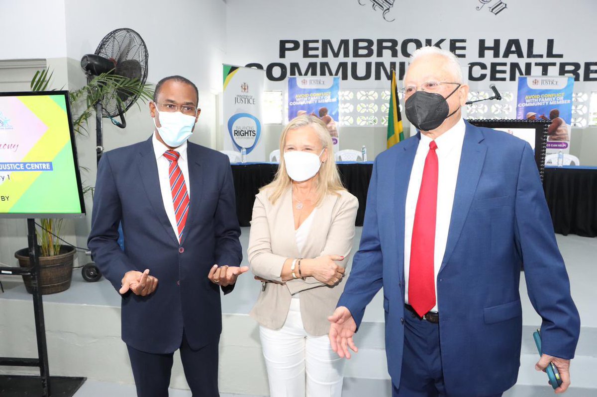 NigelClarkeJa's tweet photo. This morning, in partnership with the Ministry of Justice, we opened the new Restorative Justice Centre at Pembroke Hall Community Centre that will serve NW St Andrew. 

#RestorativeJustice
#NWStAndrew @mojofficialjm @Delroychuckjm https://t.co/hqSLRtC33n
