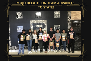 Permian_GoMOJO's tweet photo. CONGRATULATIONS! Permian Decathlon Team advances to state!  The team took second place in the region and qualified to advance to the state meet in Frisco in February. Individually, the 9 team members earned 35 individual medals including a Perfect Score in interview!  GO MOJO! https://t.co/DYlHDxVd4t