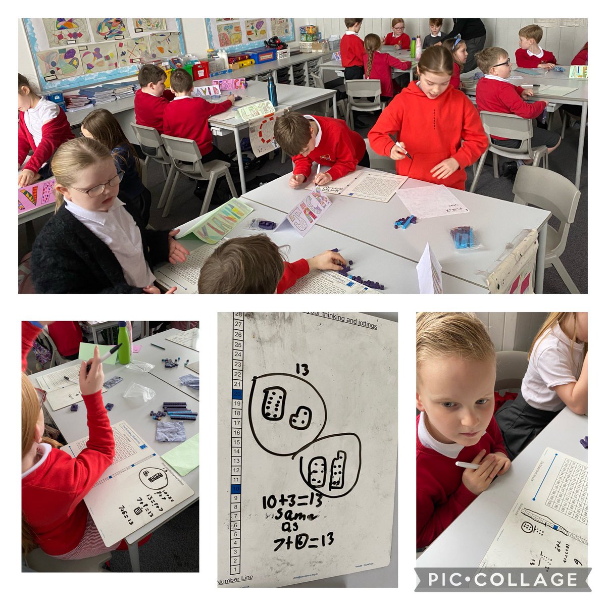 AyrGrammar's tweet photo. P5a had a fantastic maths session with @ScottMorrowSA taking the time to investigate problems and make their thinking visible #SACNumeracy #challenge #explain #discussandsolveproblems #algebraicreasoning https://t.co/JhyrBl7Txl