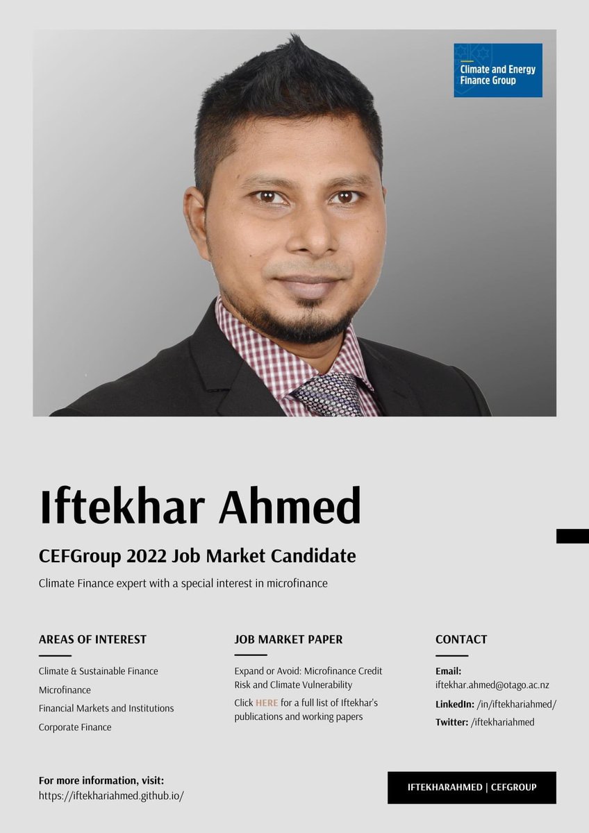 dr_iahmed's tweet photo. Hi colleague!
I’m on the #jobmarket 👨🎓
I’m graduating from #CEGroup @OtagoACFI @otago with a #PhD in Finance specialising in #Climate & #SustainableFinance. I’m actively looking for PostDoc, Uni lecture #jobs. To learn more about my work, visit: https://t.co/G0jIO2qHCP
#phdlife https://t.co/pBg1GEi1dI