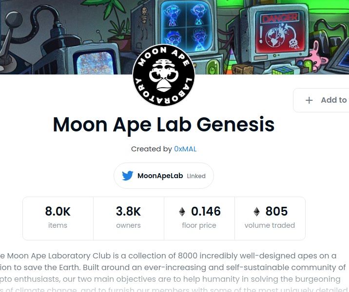 MoonApeSale's tweet photo. 🚨 800 ETH🚨
Congratulations!
Moon Ape Lab zips past 800 ETH traded on the aftermarket.
Congratulations to all 3800+ members int he community!
If you are reading this; you are going to make it!
🎉 https://t.co/im88jGegzW