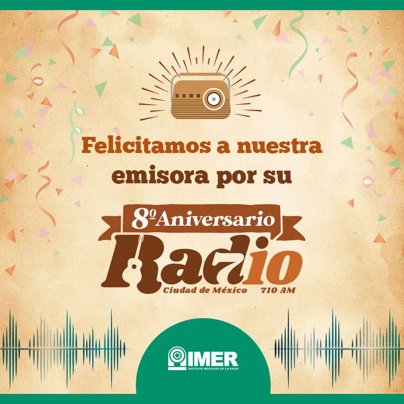 Celebramos 8 años al aire de <a href="/radio710am/">Radio 710</a> “Pura música mexicana”. ¡Felicidades a todo el equipo! 📻🎶🥳

Disfruta la música ranchera, norteña, grupera, norteña, banda de catálogo y contemporánea, en la frecuencia 710 AM / app #IMER/ buff.ly/3ITqey3 📻
#SomosRadioPública