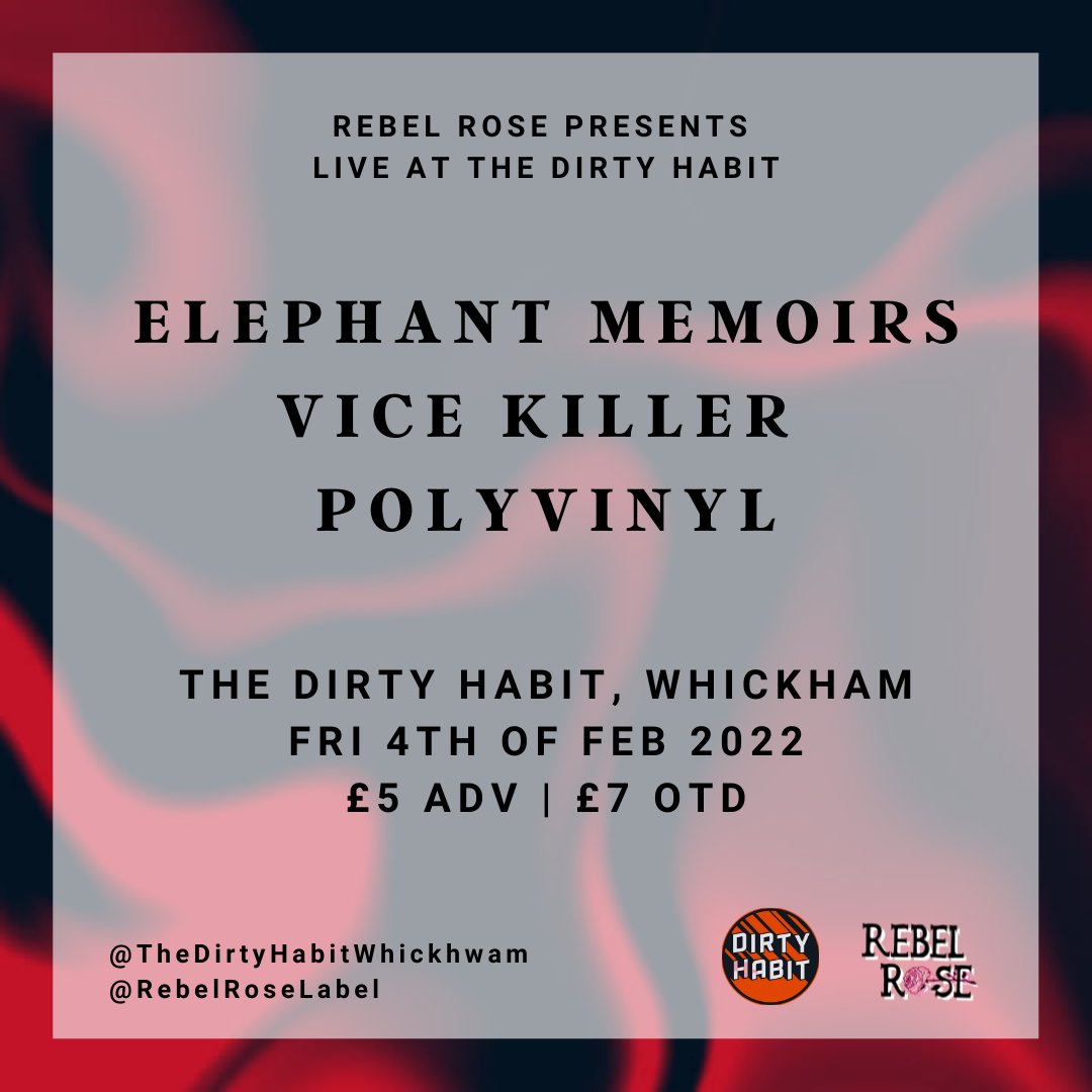 elephantmemoirs's tweet photo. Independent Venue Week is here!!

Come and support not only us and the other great bands but also the fantastic new venue, The Dirty Habit in Whickham. 

Get your tickets here - https://t.co/H6gkF5Uwd8 https://t.co/P5WOtNef1o
