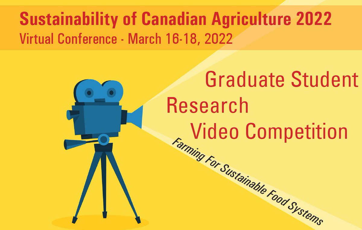 NCLEag's tweet photo. Attention Ag Graduate Students! Make a three-minute video telling us about how your research contributes to sustainability in Ag. Cash prizes and a Q&A during the 2022 Sustainability of Can Ag Conference! More info here https://t.co/cJ17trp3yp @umanitoba @AAFC_Canada #SustCdnAg https://t.co/q5JX1yimnb