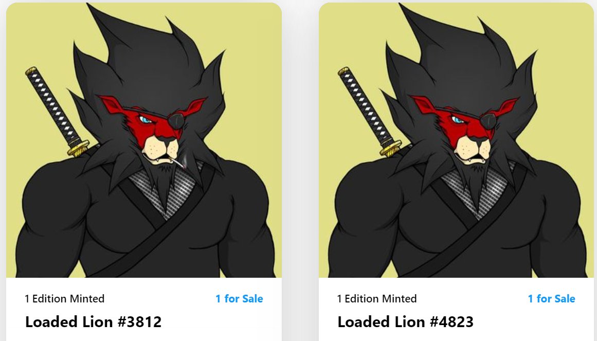 #LoadedLion Twins  up for grabs on <a href="/cryptocomnft/">Crypto.com NFT</a> 

Can you spot the difference? 🦁🦁

#LoadedLionsNFT #NFT #CRO #FFTB #TheManeNet #LoadedLions #LoadedLionsfam #LoadedLions_CDC