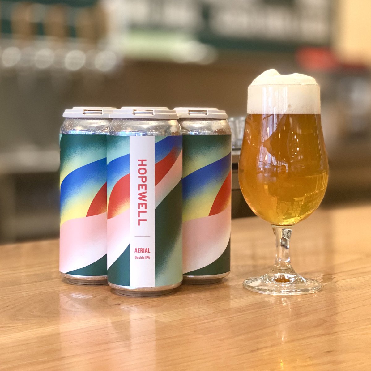 Clean &amp; clear hoppy beer? Have you seen this, have you heard about this?

Aerial Double IPA is back. Brewed with a blend of foundational, tried-and-true American hop varieties, this number is dank and bitter with notes of grapefruit, citrus rind, orange and pine resin.