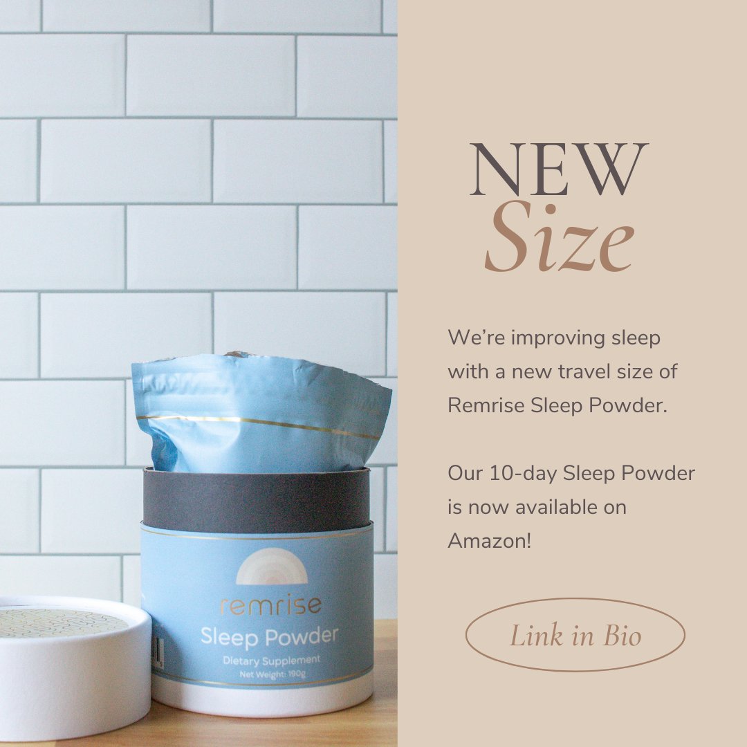 Our newest version of the Remrise Sleep Powder - 10-day travel size - is now available on Amazon. 👏

The Sleep Powder comes inside an eco-friendly container ☕that is easy to store on your countertop...which makes it even easier for you to find com... amzn.to/33ZfYF9?utm_ca…