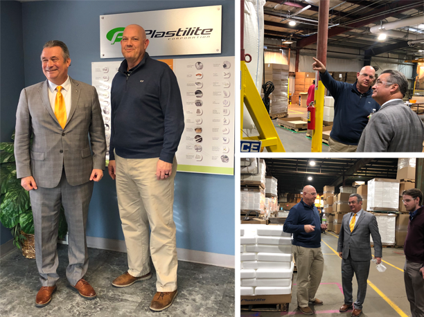 EPSRecycle's tweet photo. On his recent visit to @Plastilite, @RepDonBacon saw first-hand the efficiency &amp; #circularity of EPS packaging, viewing the #manufacturing &amp; #recycling operations. Rep. Bacon, who served in the Air Force, also met with several of the veterans who keep the plant running smoothly. https://t.co/v4ZmsgaNWd