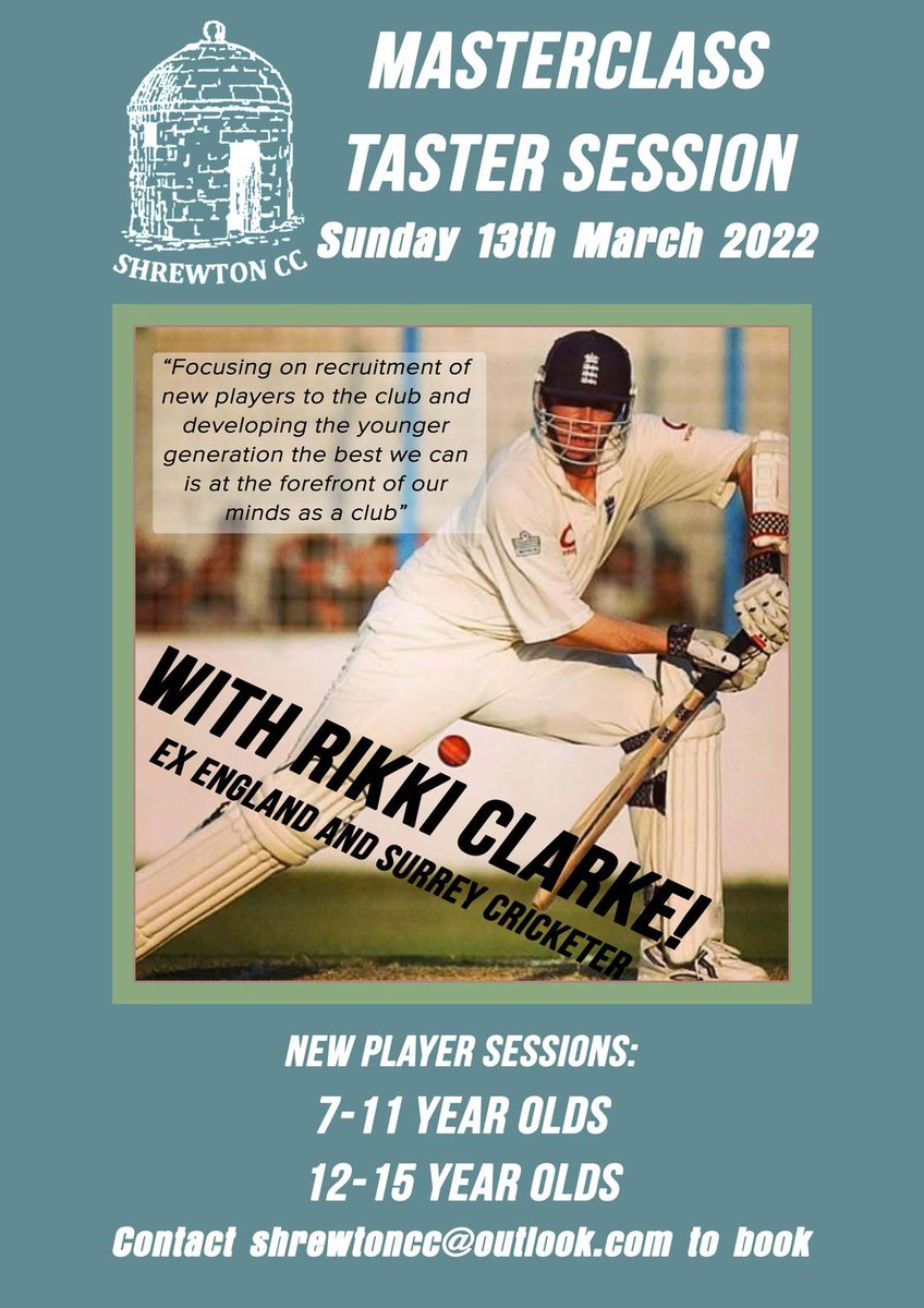 FREE TASTER SESSION FOR NEW PLAYERS 
Do your children like cricket? 
Would they like to have a FREE taster session with an ex professional? 
If the answer is YES then watch this space for venue and times to be announced. 
Limited spaces so don’t miss out
All abilities welcome🏏
