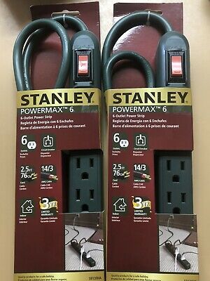 WizardSurf's tweet photo. (2) Stanley PowerMax 6 outlet Indoor Power Strip Green 59130HA FSA-6B - FREE S/H https://t.co/6ljydTnuST https://t.co/uzJh6LDsEn