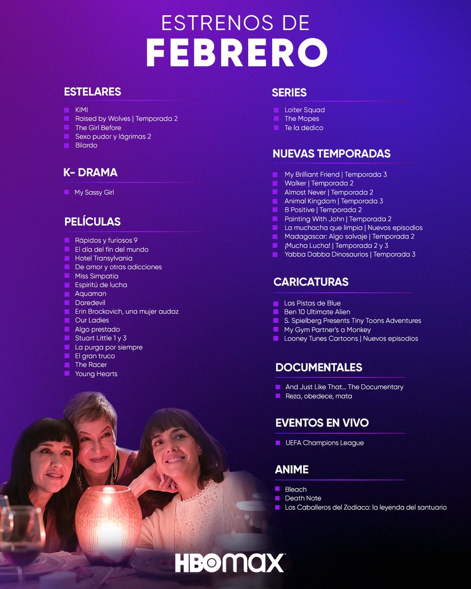 StreamMaxLA's tweet image. ¡Alerta! Acá hay estrenos para ver con tu crush, tu pareja, amis y hasta con tu lomito. El chiste es maratonear todo febrero. 😍🥰
