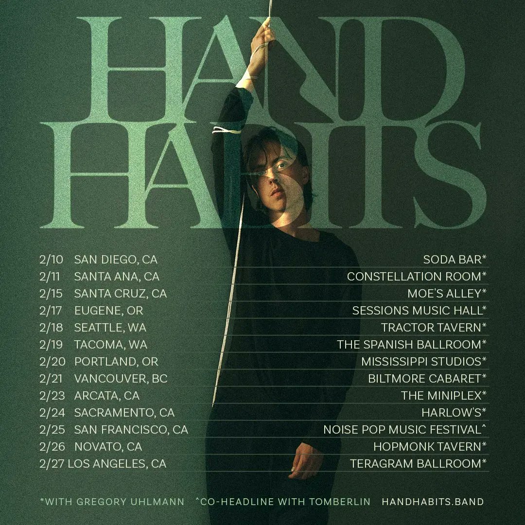These west coast shows start next week! Catch <a href="/gregoryuhlmann/">Gregory Uhlmann</a> out on the road with <a href="/hand_habits/">hand habits</a> 🌵

Tickets: tpshlf.co/30uHFnF