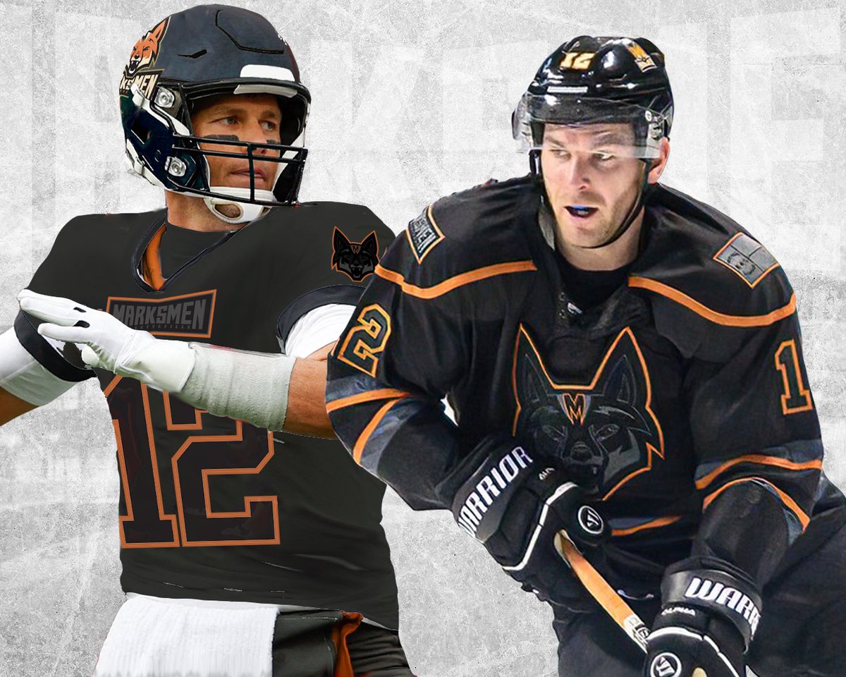 Marksmen_Hockey's tweet photo. Big time free agent is on the market after retiring from one sport this morning. He may have to fight @bryanmoore6 for number 12 though. 

Happy Retirement, Tom! https://t.co/OJSgcjRWUx