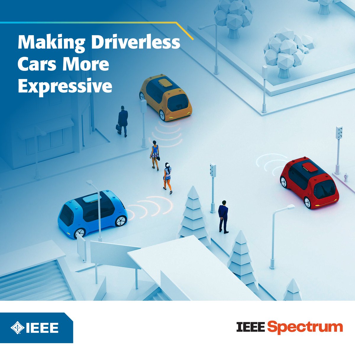 IEEEorg's tweet photo. Pedestrians rely heavily on social cues from drivers while walking. As driverless vehicles become more prevalent, researchers found that designing new ways to make cars' motions more "expressive" is essential for safety. Find out more on @IEEESpectrum via https://t.co/M7pFO7XlTG https://t.co/SwGs8rD8Mi