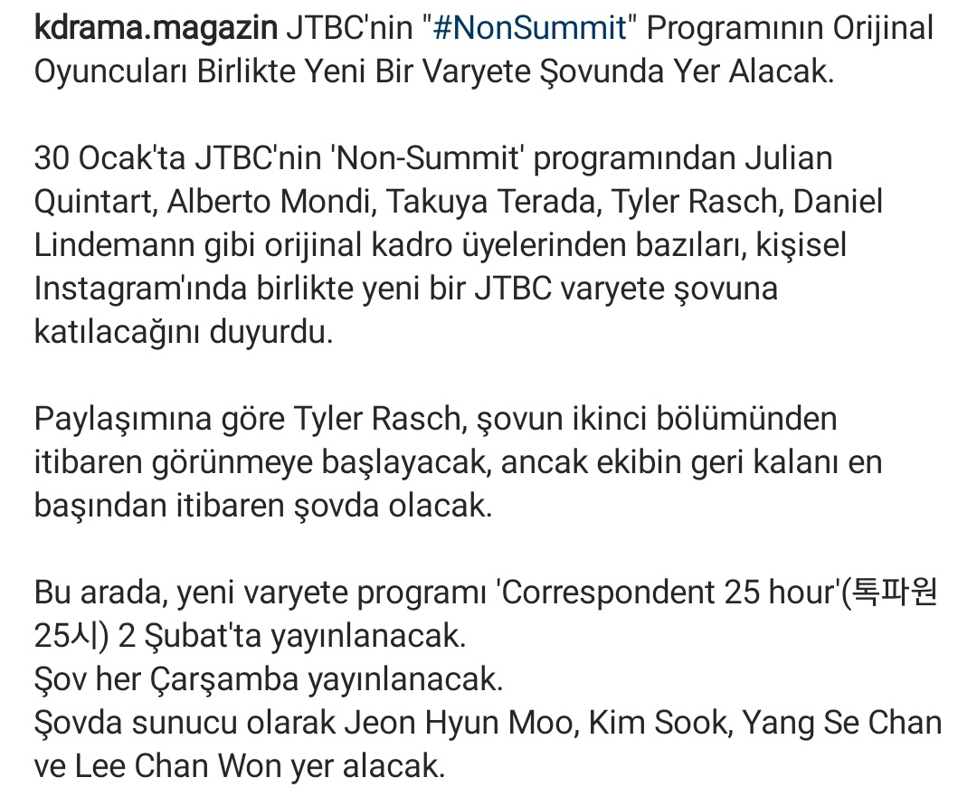kdrama_magazin's tweet photo. JTBC'nin "#NonSummit" Programının Orijinal Oyuncuları Birlikte Yeni Bir Varyete Şovunda Yer Alacak. https://t.co/UmoRgsdSPN