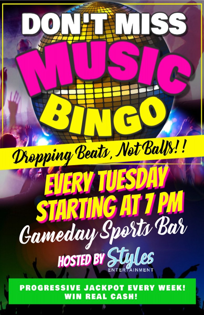 BarGameday's tweet photo. Come play CINGO musical bingo with us every Tuesday at 7pm https://t.co/bV1pnrvcNo