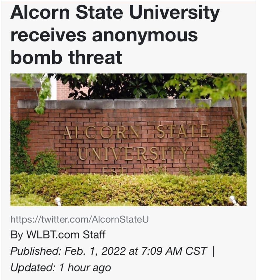 theenemyparty's tweet photo. On this first day of black history month every single HBCU in the state of Mississippi received bomb threats. https://t.co/iNrfLpuLAO