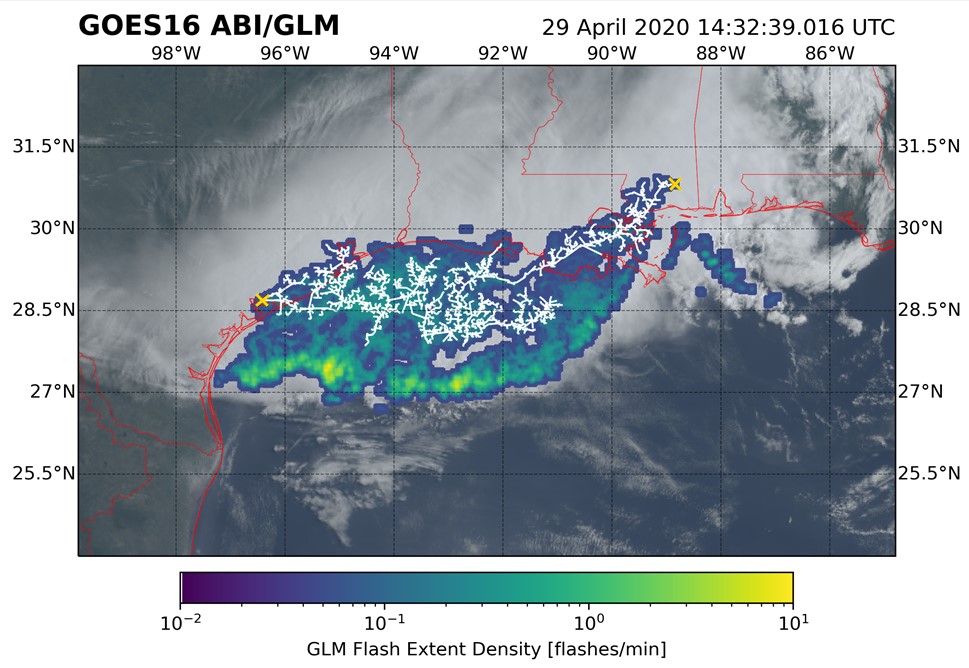 BradNitzWSB's tweet photo. There is a new record for the longest lightning strike ever measured. It stretched approximately 477.2 miles (± 5 mi) horizontally. It reached from Texas, across Louisiana, into Mississippi! https://t.co/1LmYv32Z5L