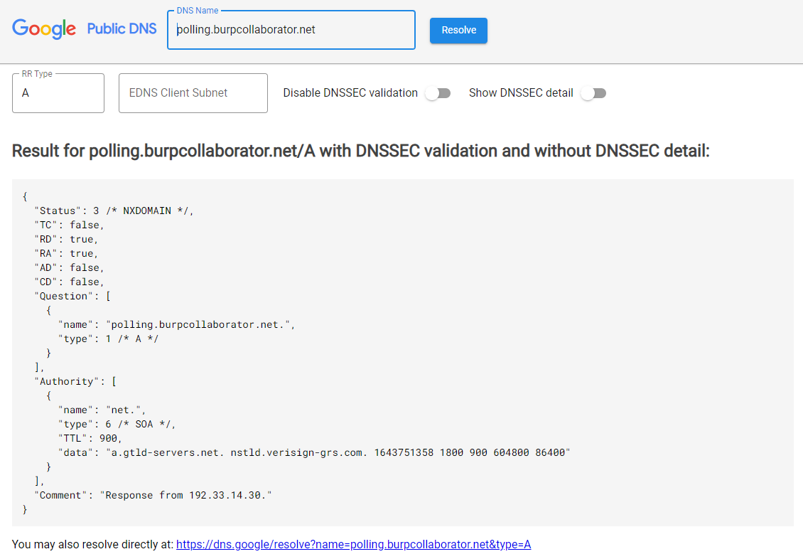 xploresec's tweet photo. @PortSwigger @Burp_Suite Is public Burp Collaborator down? Tried Polling over unsecured HTTP as well. https://t.co/oKY2yknNsq