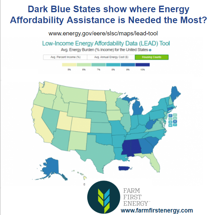 FarmFirstEnergy's tweet image. How do your energy bills compare? The LEAD tool shows the Avg Energy Cost Burden vs the % of income. #renewableenergy #energyaffordability