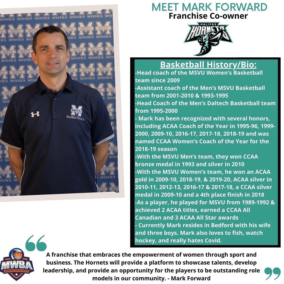 Twitter friends, we are back with squad bios! Everyone show some love to the one and only, Mark Forward 🏀 <a href="/the_mwba/">Maritime Women's Basketball Association</a>