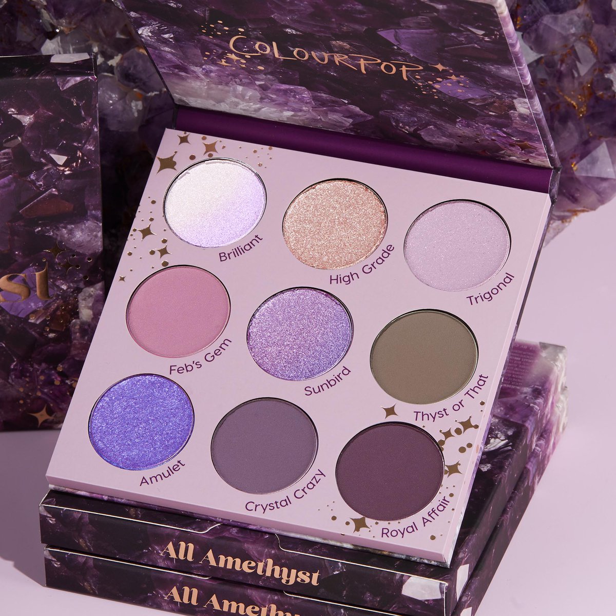 ColourPopCo's tweet image. #GIVEAWAY All about Amethyst! 💜🔮 What better way to start the month than with a giveaway! 5 lucky winners will receive our newest All Amethyst Palette + $200 e-gift card to ColourPop.com!!

HOW TO ENTER 👇
💎 Follow @ColourPopCo 
💎 Like &amp;amp; RT
💎 Reply w/ 💜